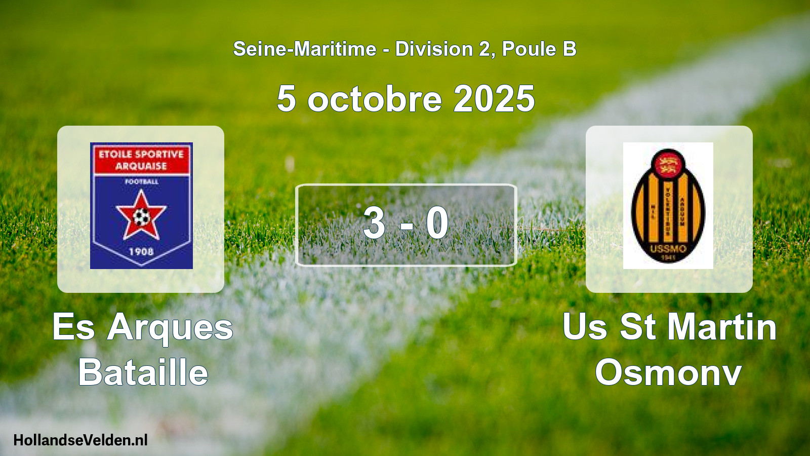 Gespeelde wedstrijd: Es Arques Bataille - Us St Martin Osmonv 3 - 0 (5 oktober 2025)