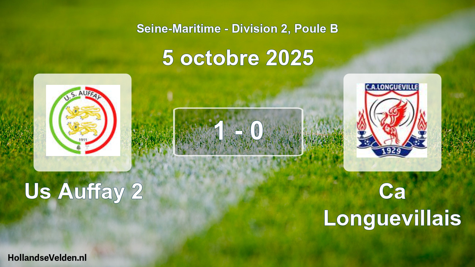 Gespeelde wedstrijd: Us Auffay 2 - Ca Longuevillais 1 - 0 (5 oktober 2025)