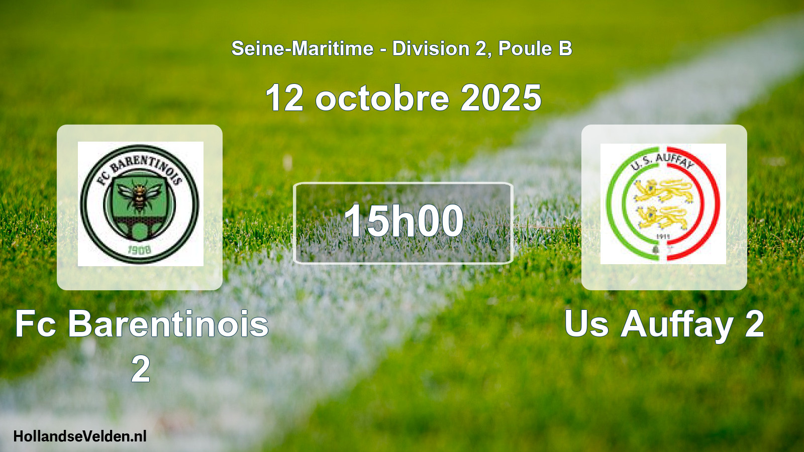 Geplande wedstrijd: Fc Barentinois 2 - Us Auffay 2 (12 oktober 2025)