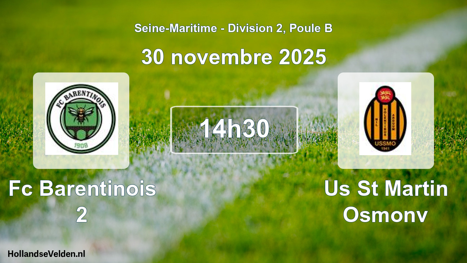 Geplande wedstrijd: Fc Barentinois 2 - Us St Martin Osmonv (30 novembre 2025)