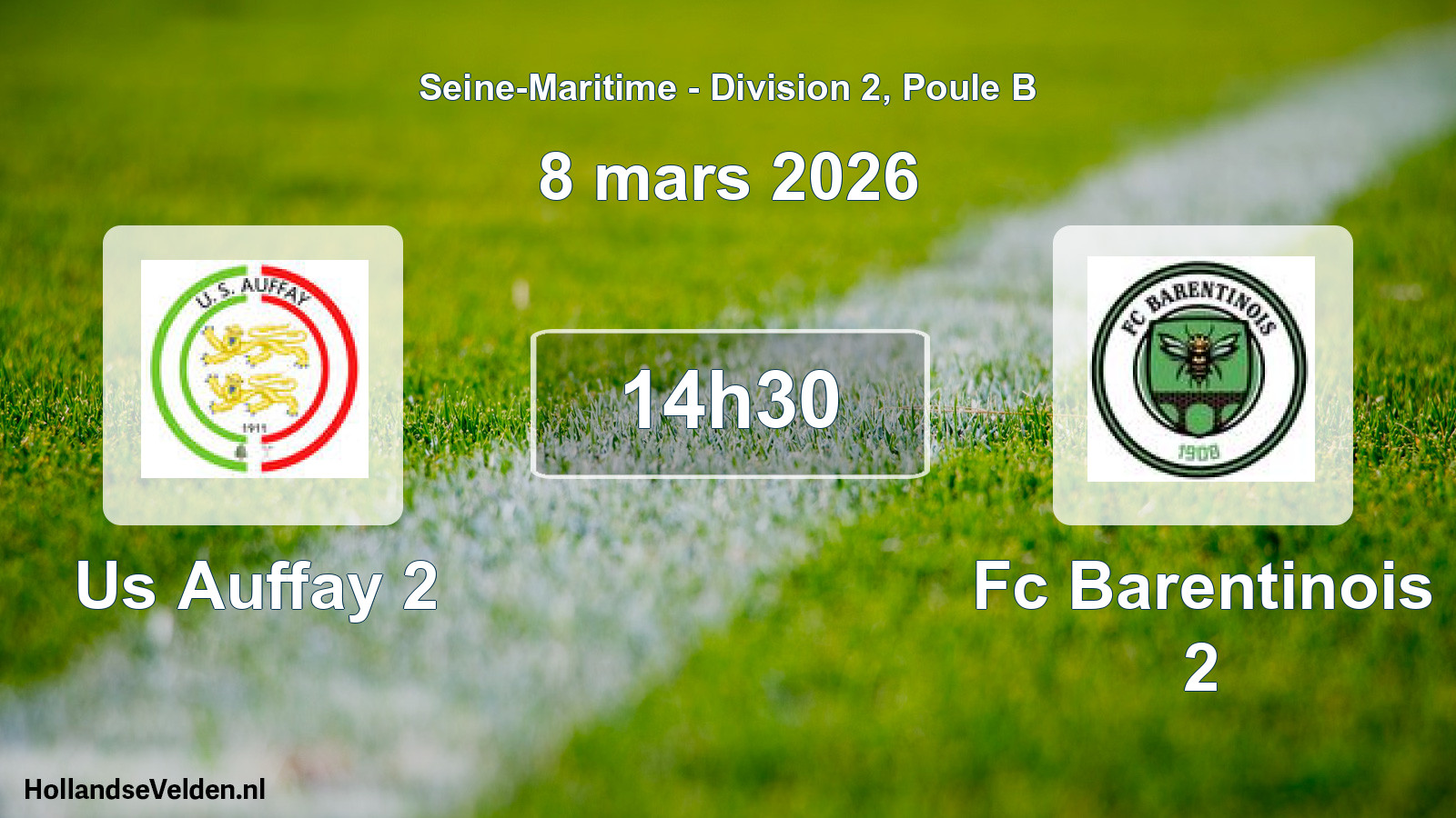 Geplande wedstrijd: Us Auffay 2 - Fc Barentinois 2 (8 mars 2026)