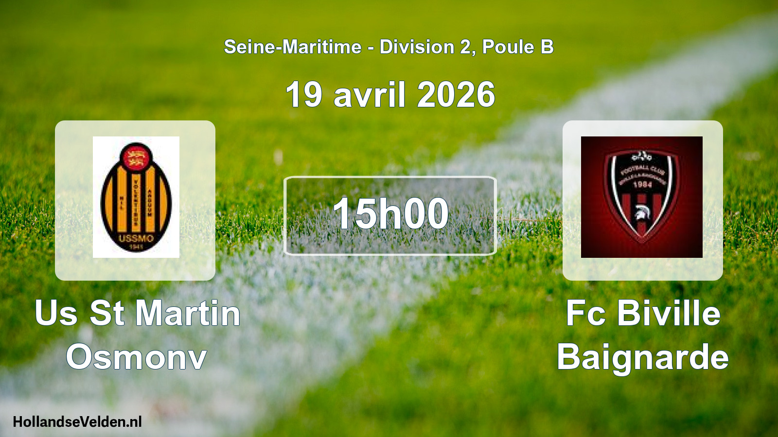 Geplande wedstrijd: Us St Martin Osmonv - Fc Biville Baignarde (19 april 2026)