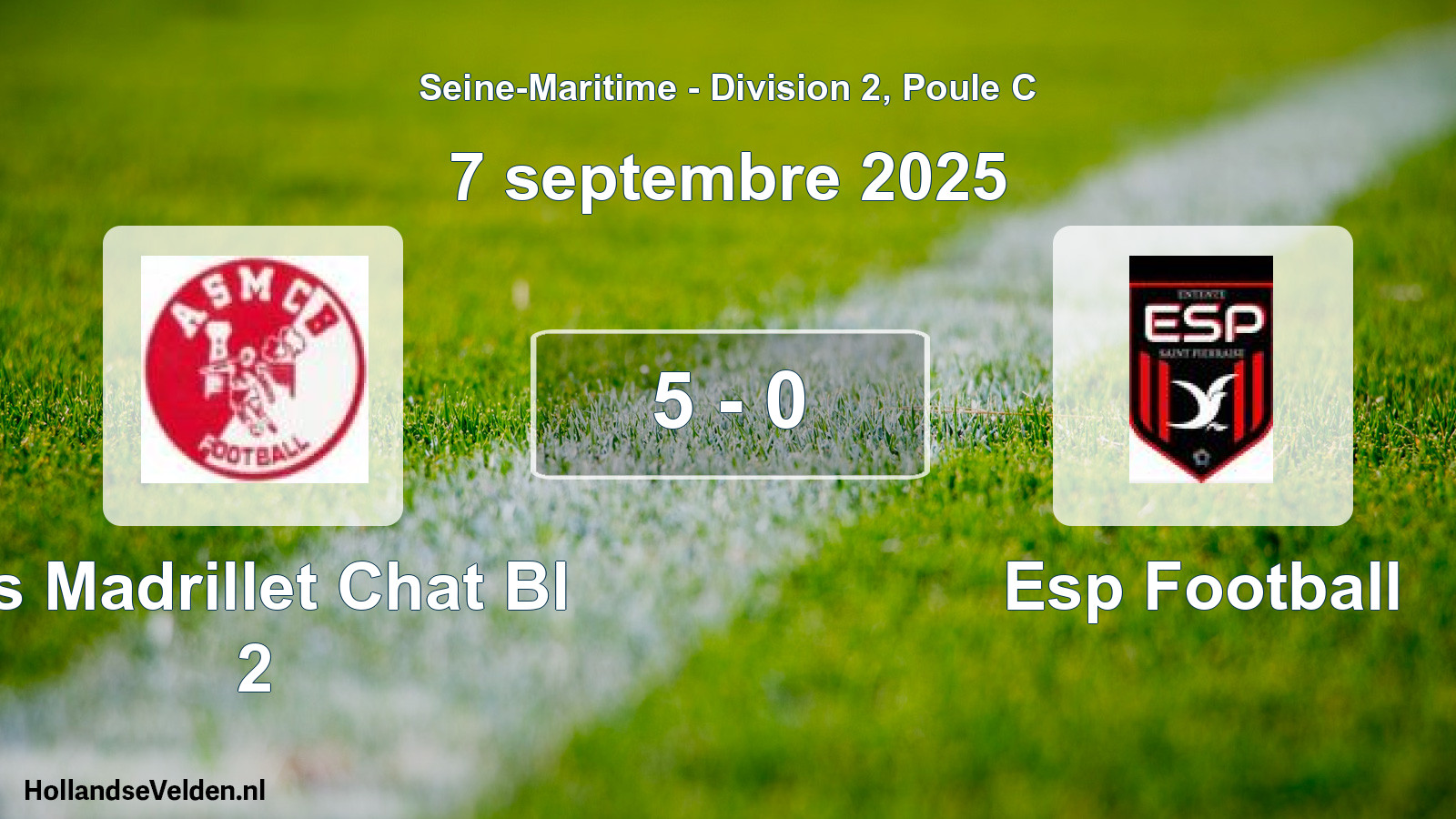 Gespeelde wedstrijd: As Madrillet Chat Bl 2 - Esp Football 5 - 0 (7 september 2025)