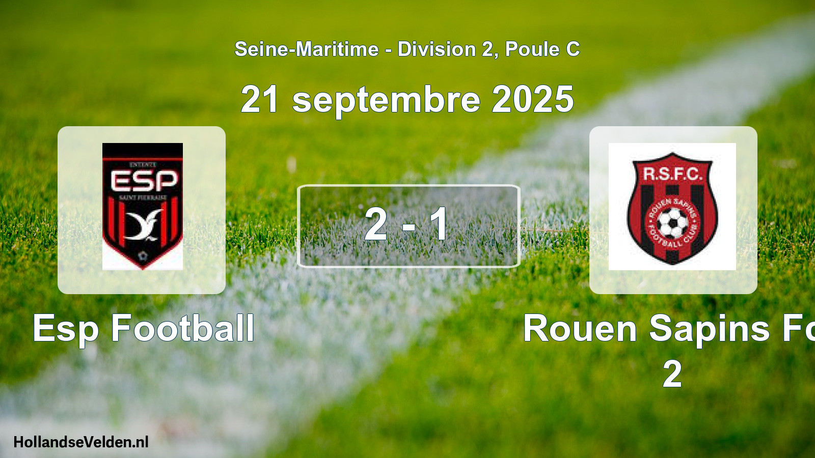 Total number of matches played: Esp Football - Rouen Sapins Fc 2 2 - 1 (21 September 2025)