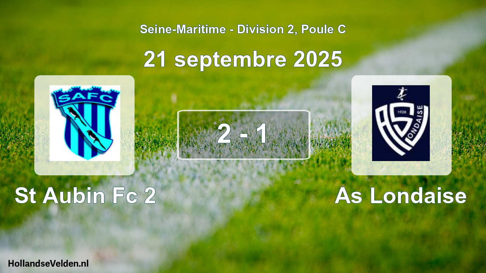 Gespeelde wedstrijd: St Aubin Fc 2 - As Londaise 2 - 1 (21 septembre 2025)