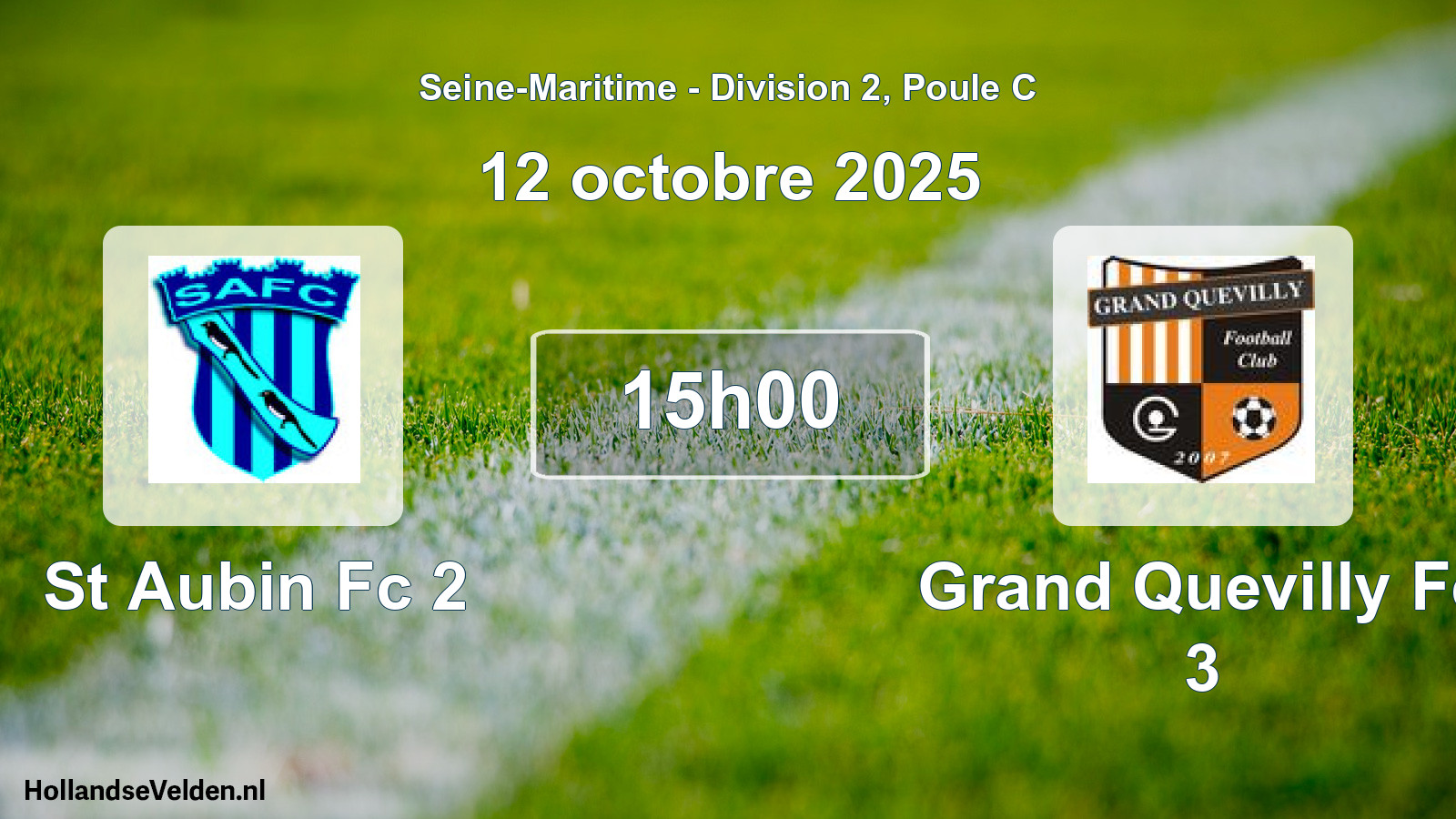 Geplande wedstrijd: St Aubin Fc 2 - Grand Quevilly Fc 3 (12 octobre 2025)