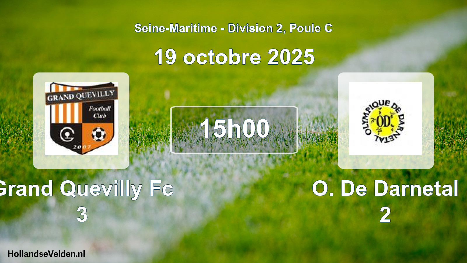Scheduled Match: Grand Quevilly Fc 3 - O. De Darnetal 2 (19 October 2025)