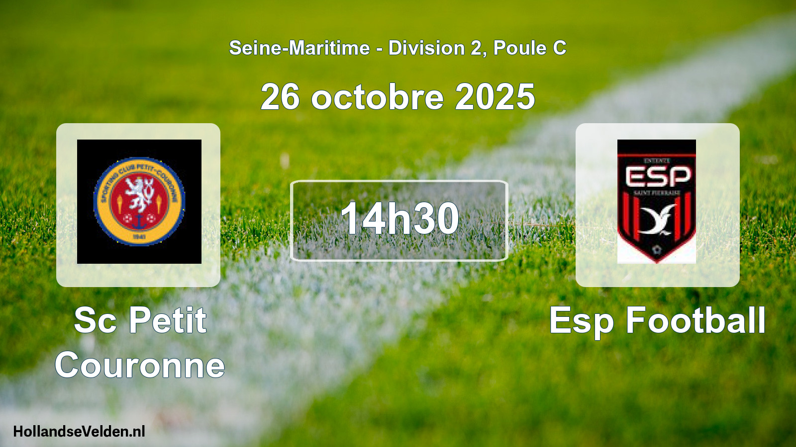 Geplande wedstrijd: Sc Petit Couronne - Esp Football (26 octobre 2025)