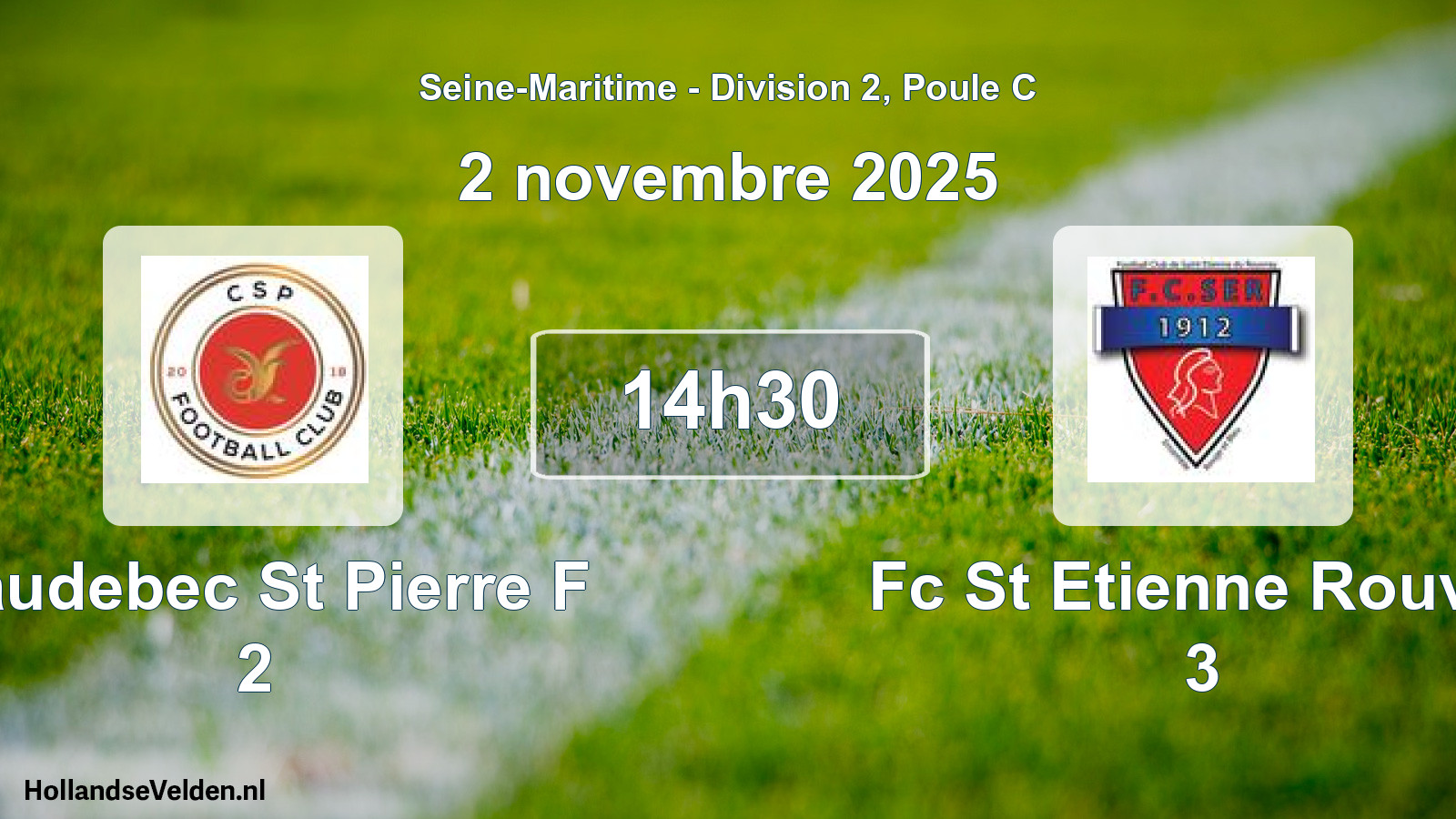 Geplande wedstrijd: Caudebec St Pierre F 2 - Fc St Etienne Rouvra 3 (2 novembre 2025)