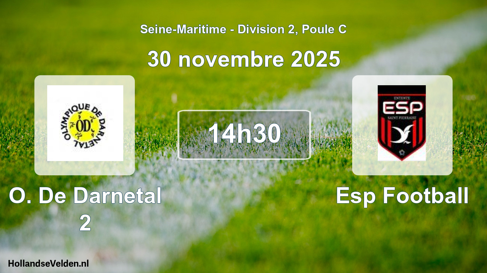 Geplande wedstrijd: O. De Darnetal 2 - Esp Football (30 november 2025)