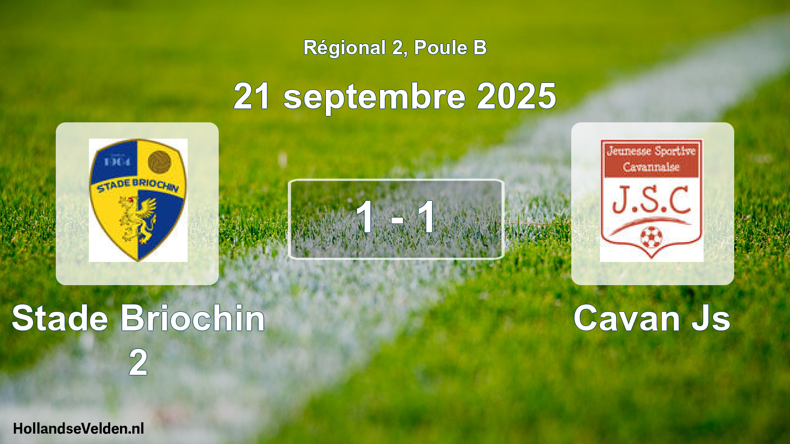 Gespeelde wedstrijd: Stade Briochin 2 - Cavan Js 1 - 1 (21 septembre 2025)