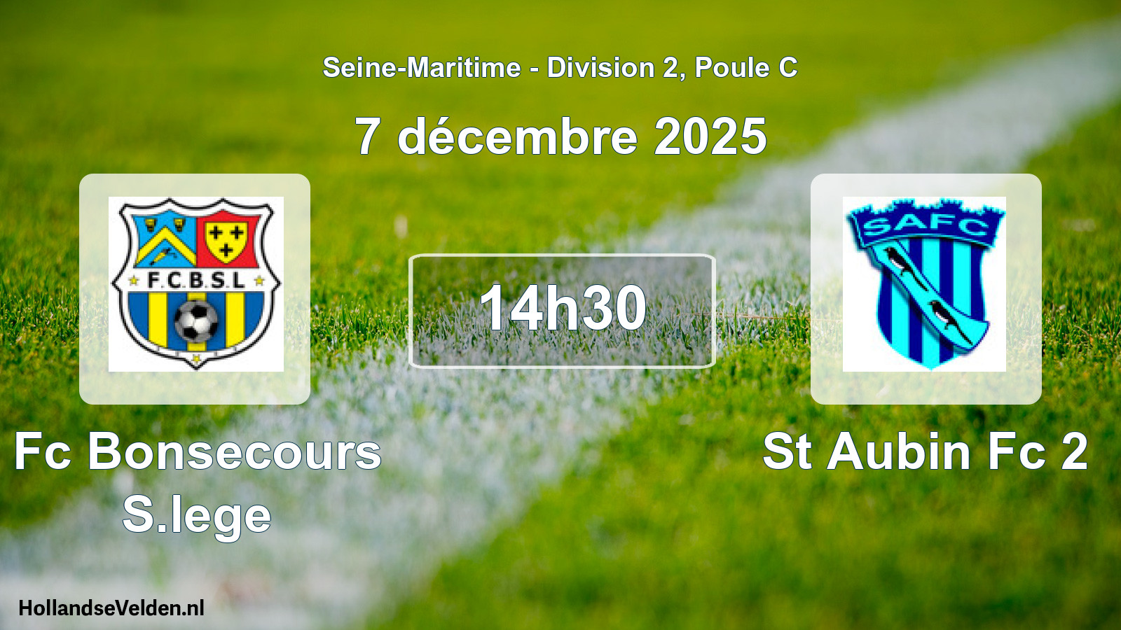 Geplande wedstrijd: Fc Bonsecours S.lege - St Aubin Fc 2 (7 december 2025)
