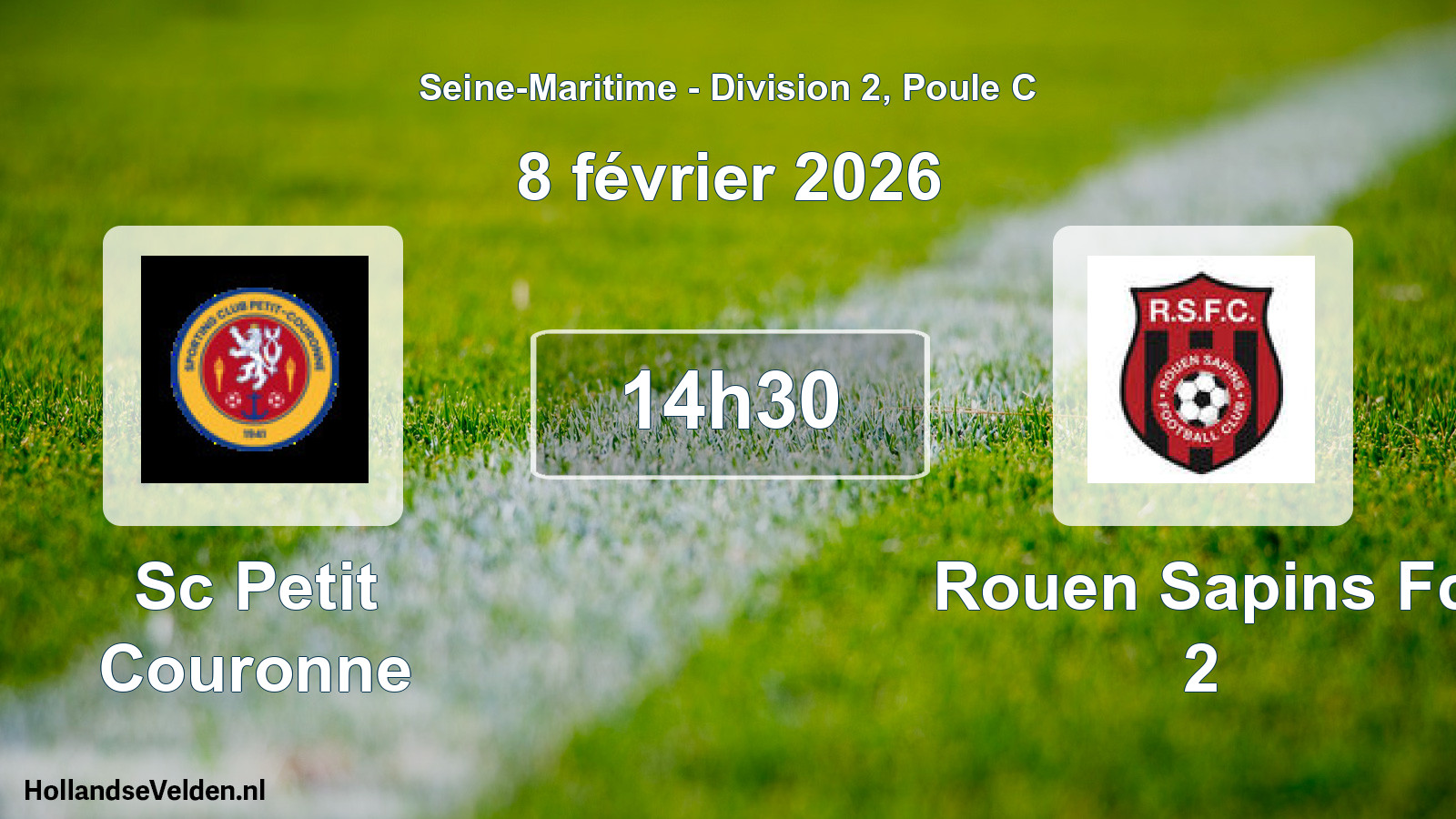 Geplande wedstrijd: Sc Petit Couronne - Rouen Sapins Fc 2 (8 février 2026)