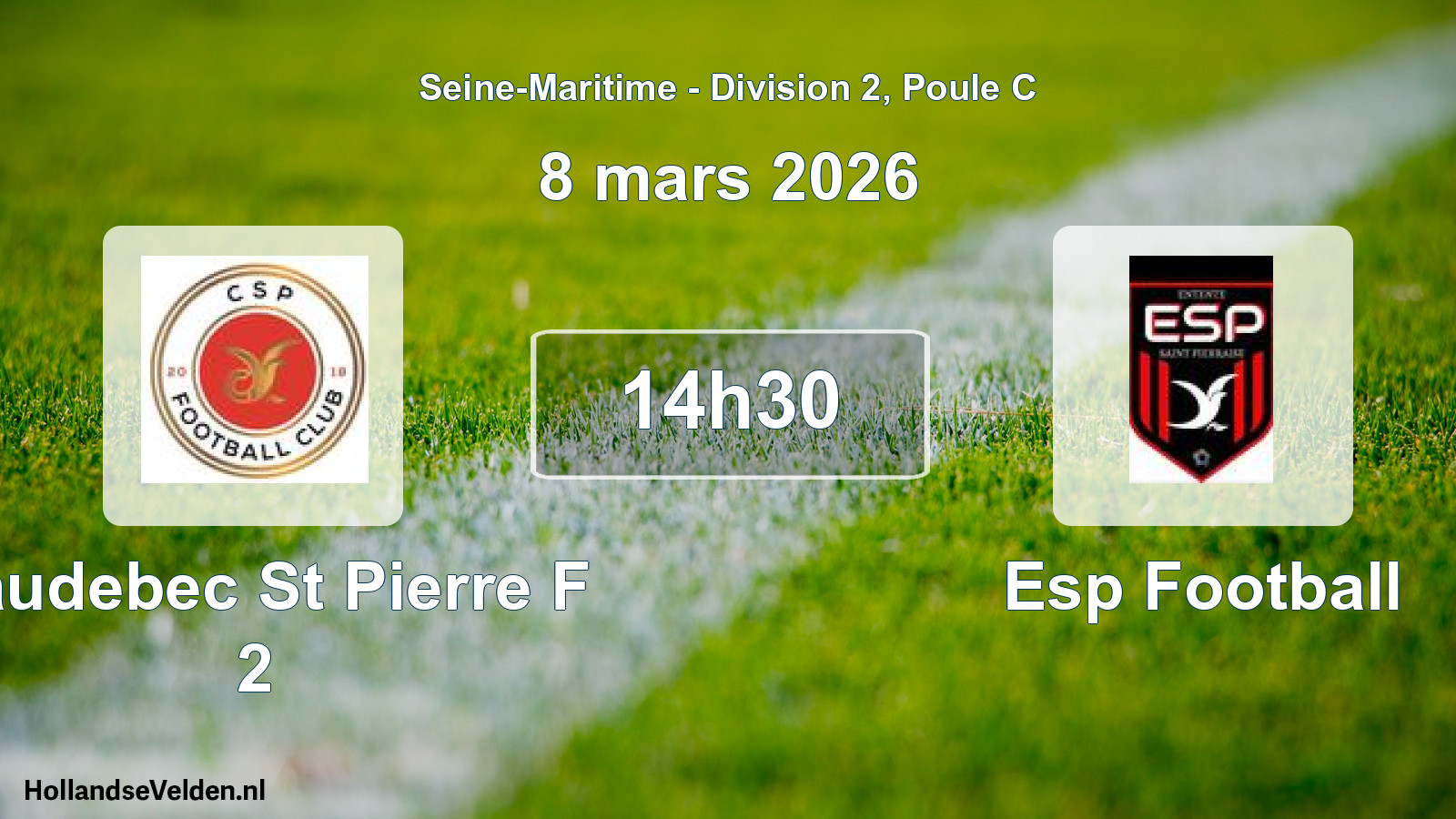 Geplande wedstrijd: Caudebec St Pierre F 2 - Esp Football (8 mars 2026)