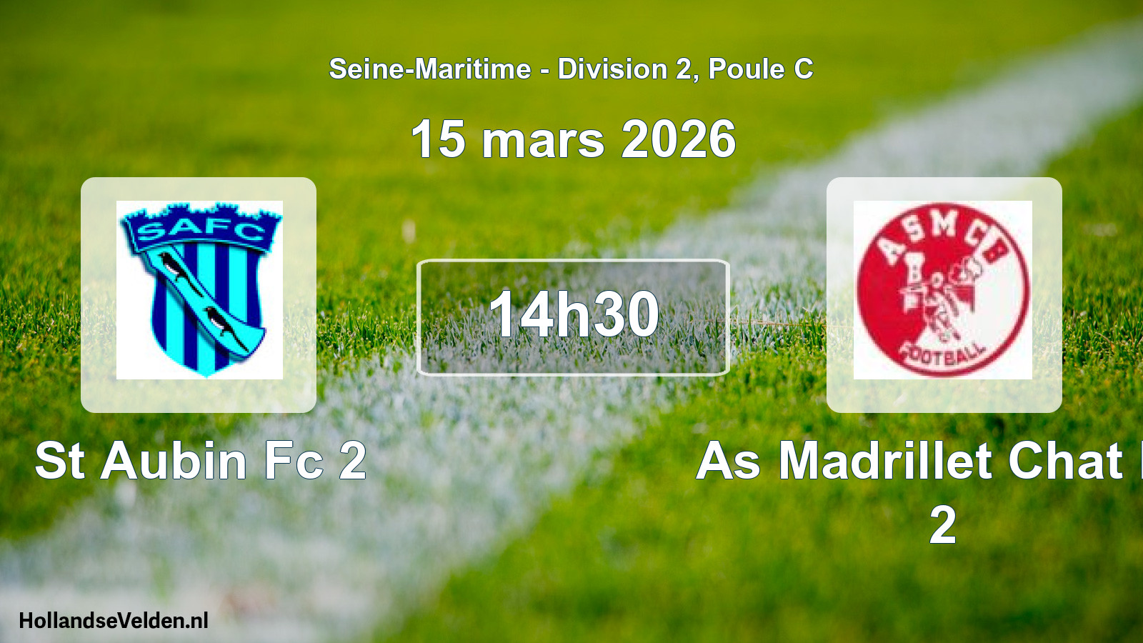 Geplande wedstrijd: St Aubin Fc 2 - As Madrillet Chat Bl 2 (15 mars 2026)