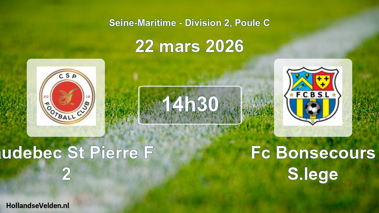 Geplande wedstrijd: Caudebec St Pierre F 2 - Fc Bonsecours S.lege (22 mars 2026)