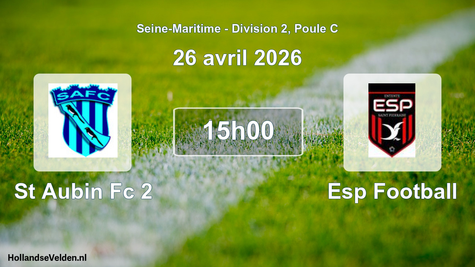 Geplande wedstrijd: St Aubin Fc 2 - Esp Football (26 april 2026)