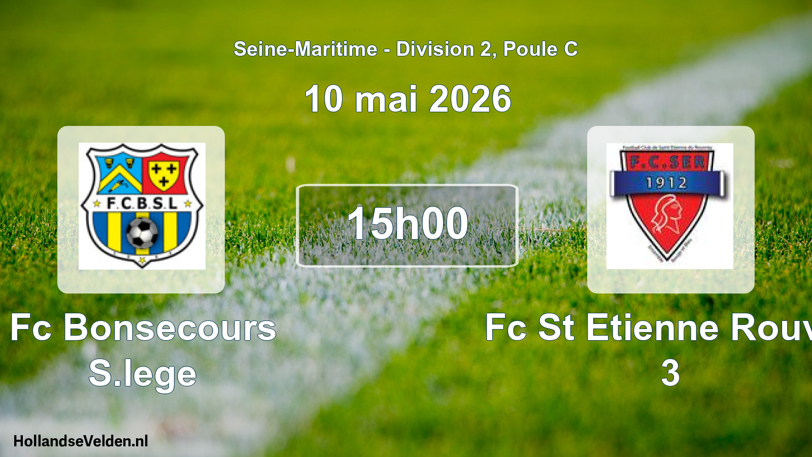 Geplande wedstrijd: Fc Bonsecours S.lege - Fc St Etienne Rouvra 3 (10 mai 2026)