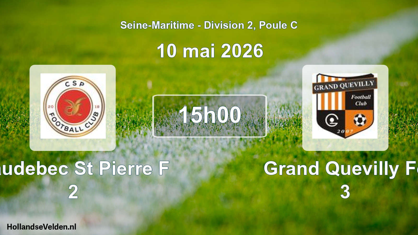 Geplande wedstrijd: Caudebec St Pierre F 2 - Grand Quevilly Fc 3 (10 mai 2026)
