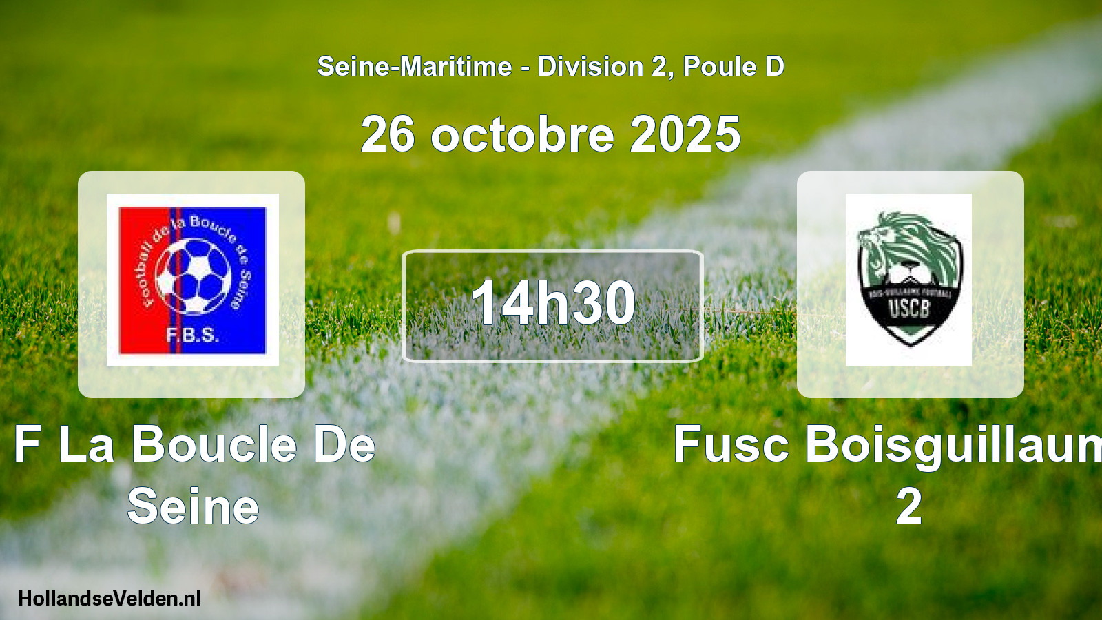 Scheduled Match: F La Boucle De Seine - Fusc Boisguillaume 2 (26 October 2025)