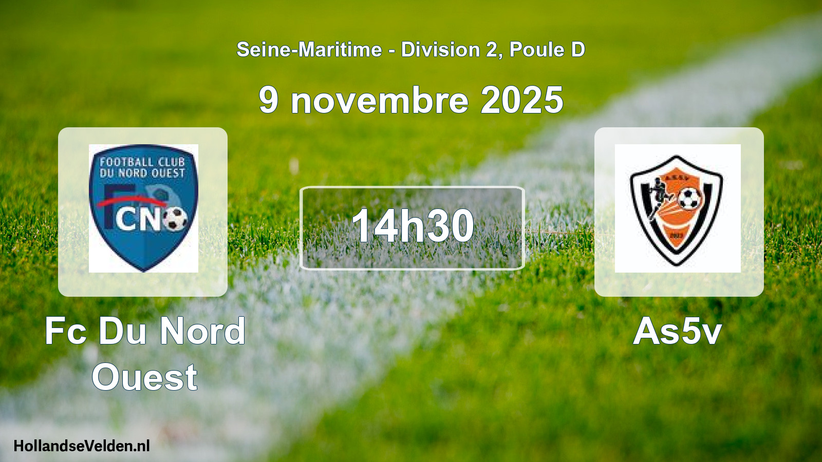 Geplande wedstrijd: Fc Du Nord Ouest - As5v (9 november 2025)