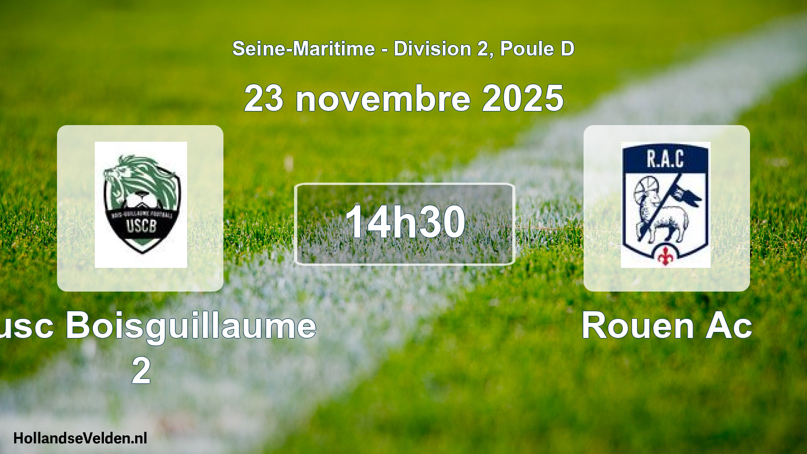 Geplande wedstrijd: Fusc Boisguillaume 2 - Rouen Ac (23 november 2025)