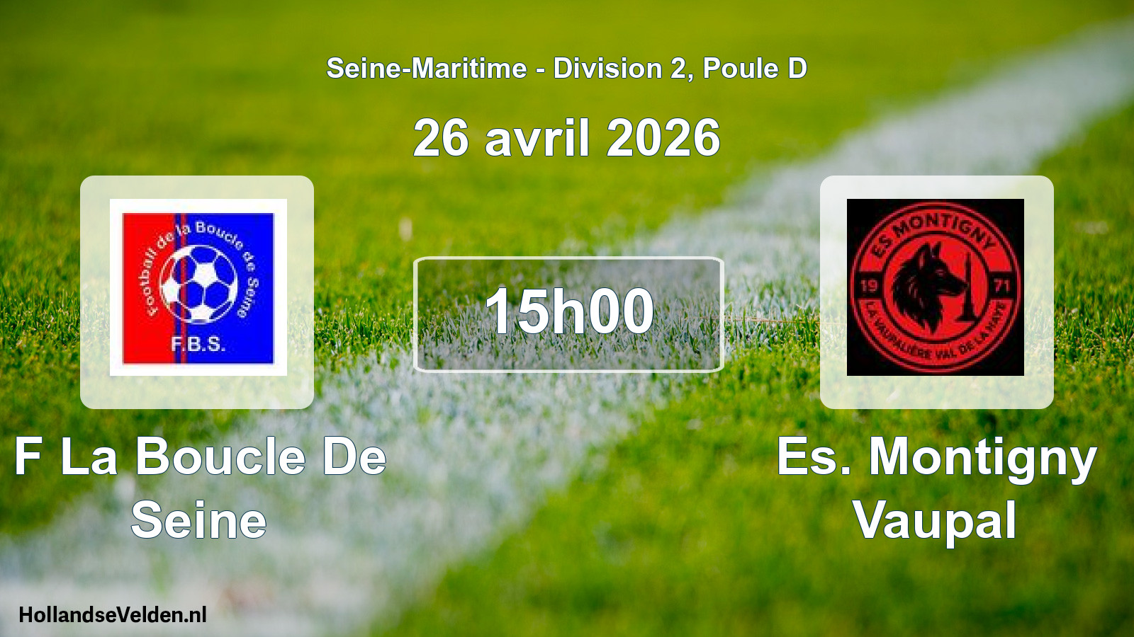 Geplande wedstrijd: F La Boucle De Seine - Es. Montigny Vaupal (26 april 2026)