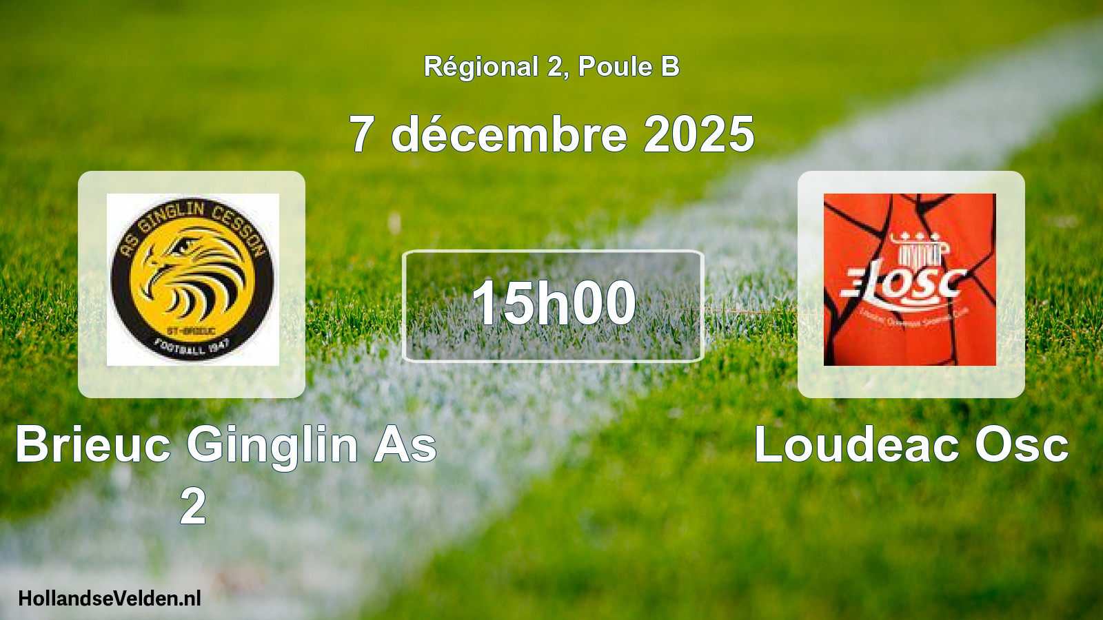 Geplande wedstrijd: St Brieuc Ginglin As 2 - Loudeac Osc (7 décembre 2025)