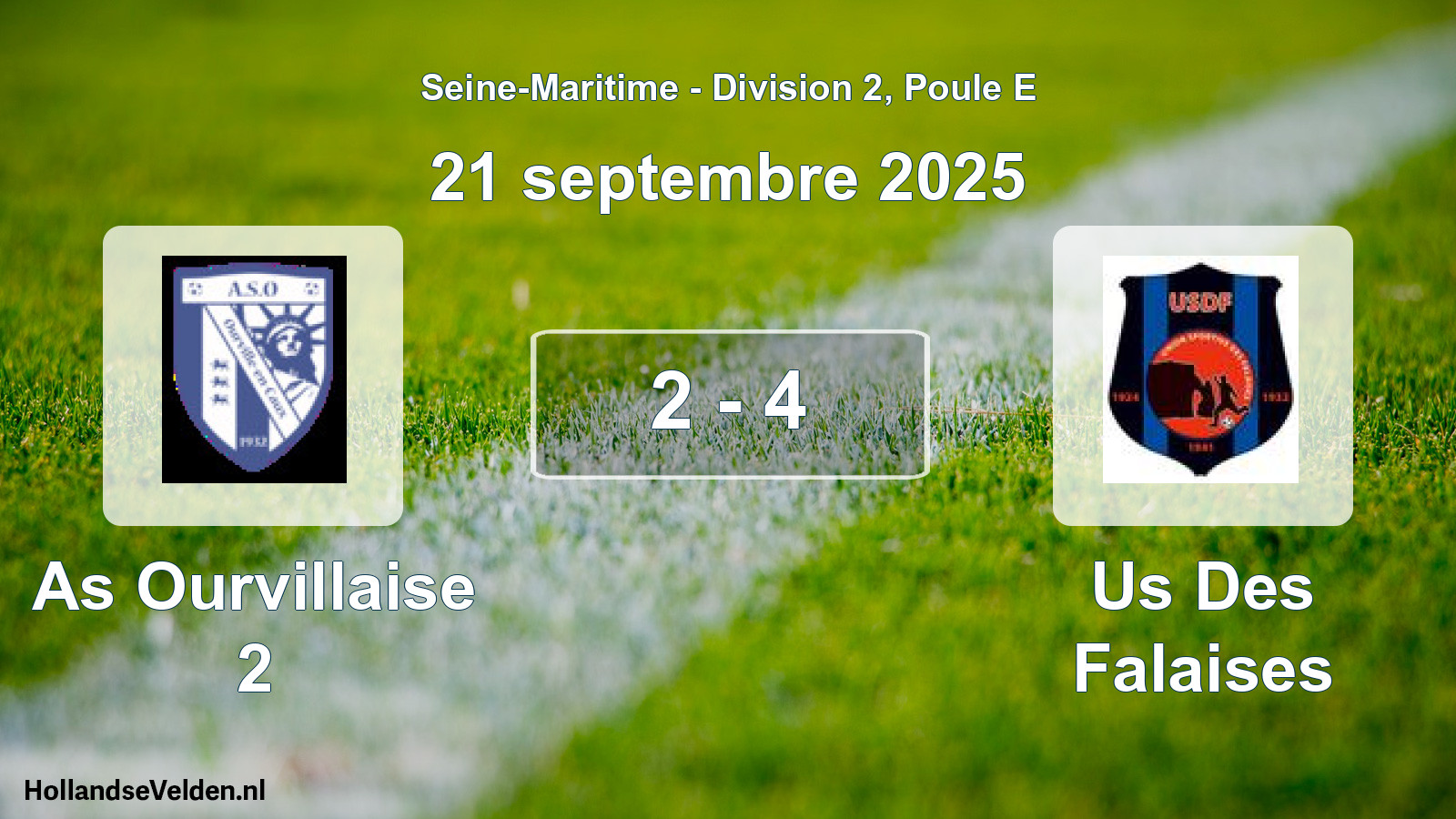 Gespeelde wedstrijd: As Ourvillaise 2 - Us Des Falaises 2 - 4 (21 september 2025)