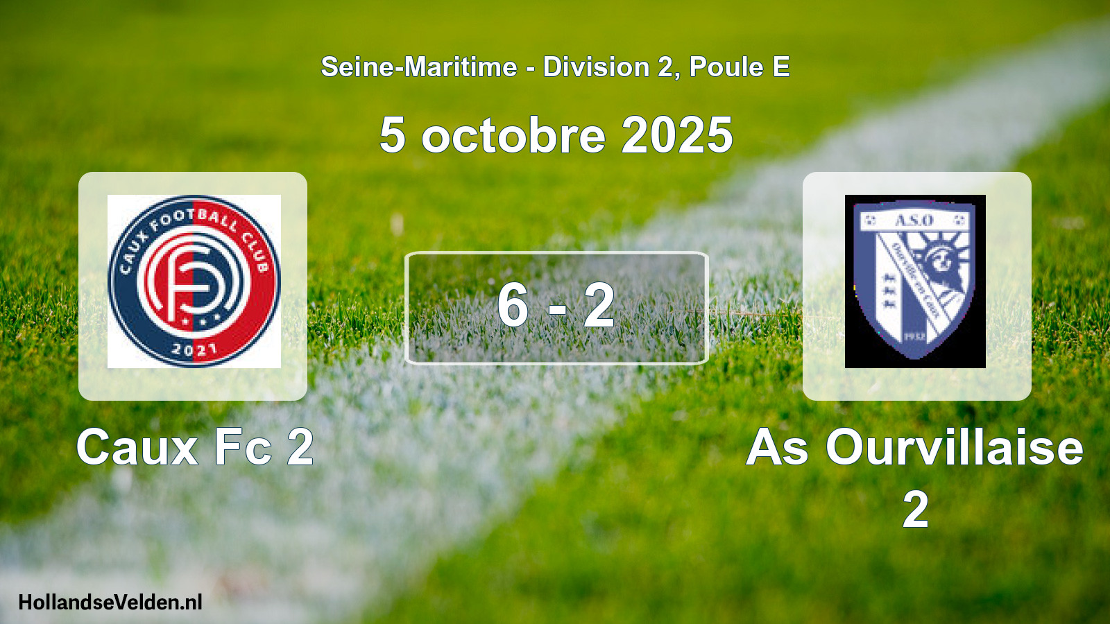 Gespeelde wedstrijd: Caux Fc 2 - As Ourvillaise 2 6 - 2 (5 octobre 2025)