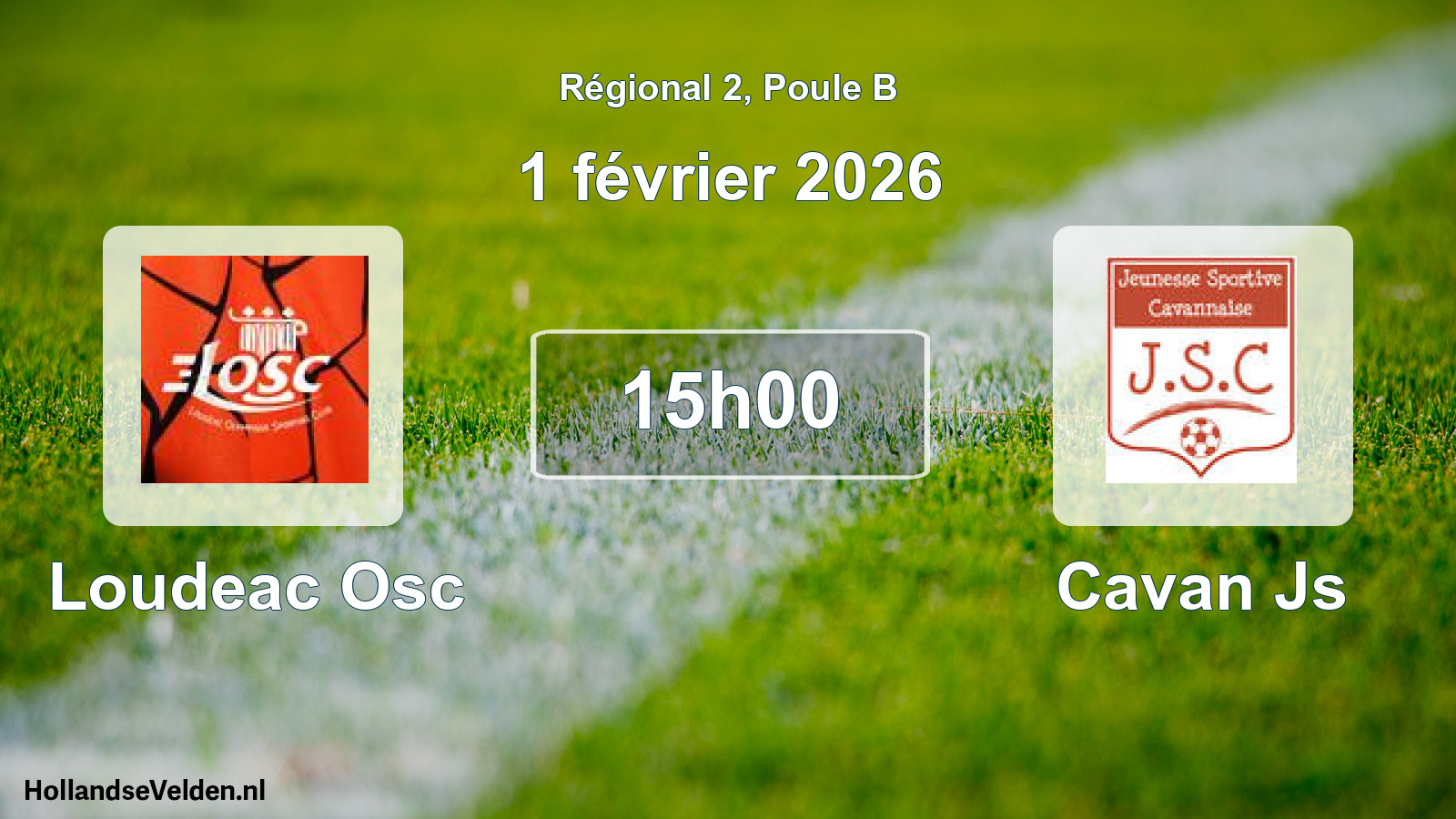 Geplande wedstrijd: Loudeac Osc - Cavan Js (1 februari 2026)