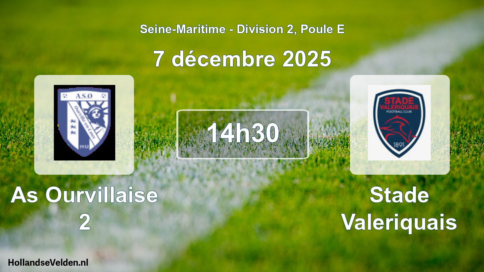 Geplande wedstrijd: As Ourvillaise 2 - Stade Valeriquais (7 décembre 2025)