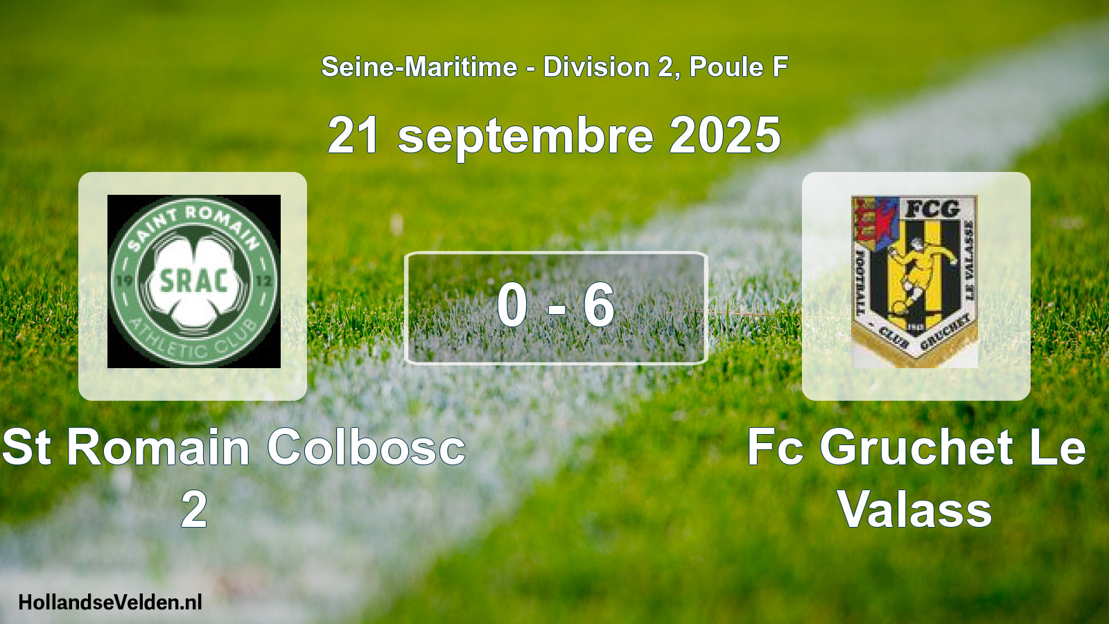 Total number of matches played: Ac St Romain Colbosc 2 - Fc Gruchet Le Valass 0 - 6 (21 September 2025)