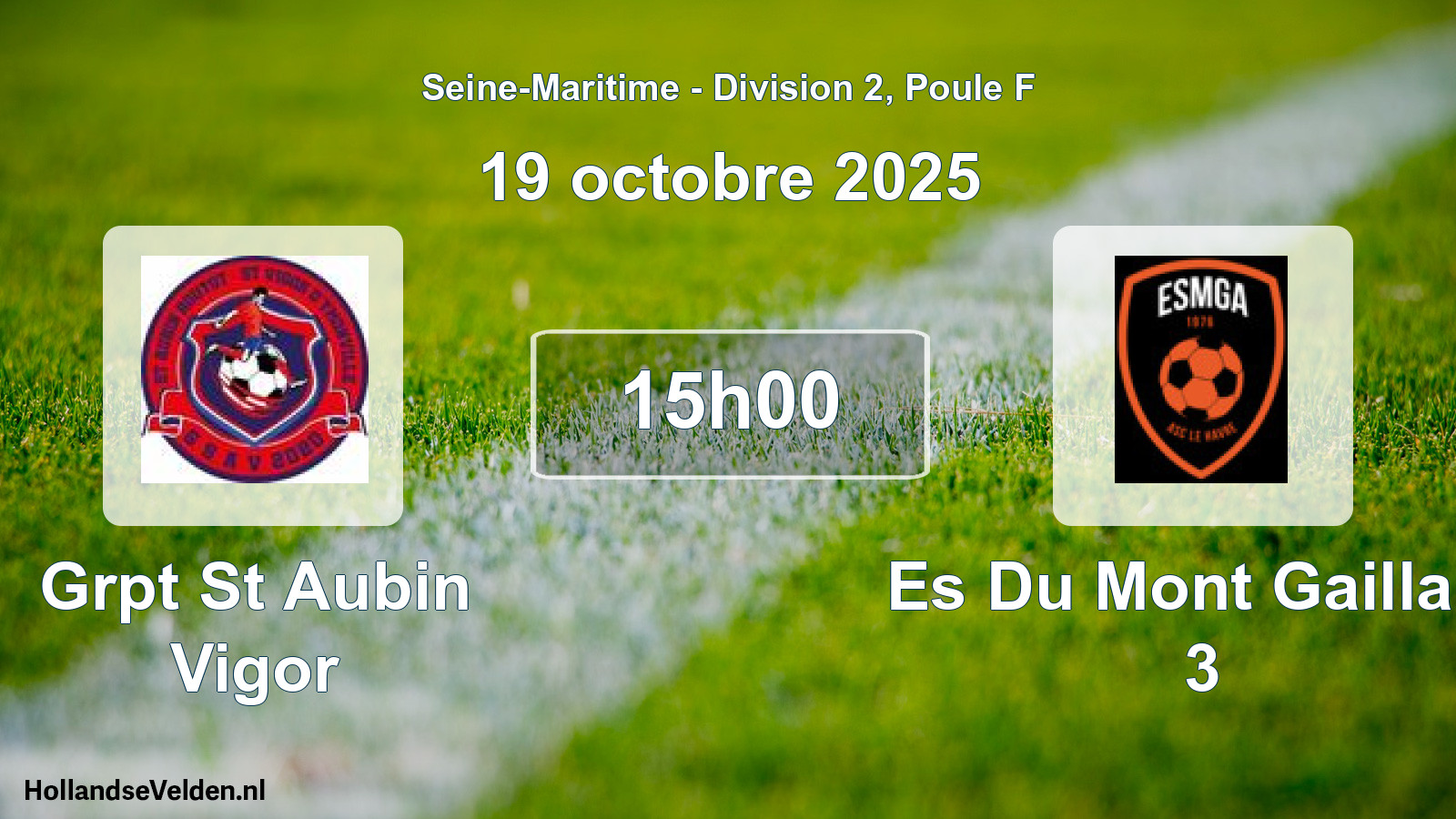 Scheduled Match: Grpt St Aubin Vigor - Es Du Mont Gaillard 3 (19 October 2025)