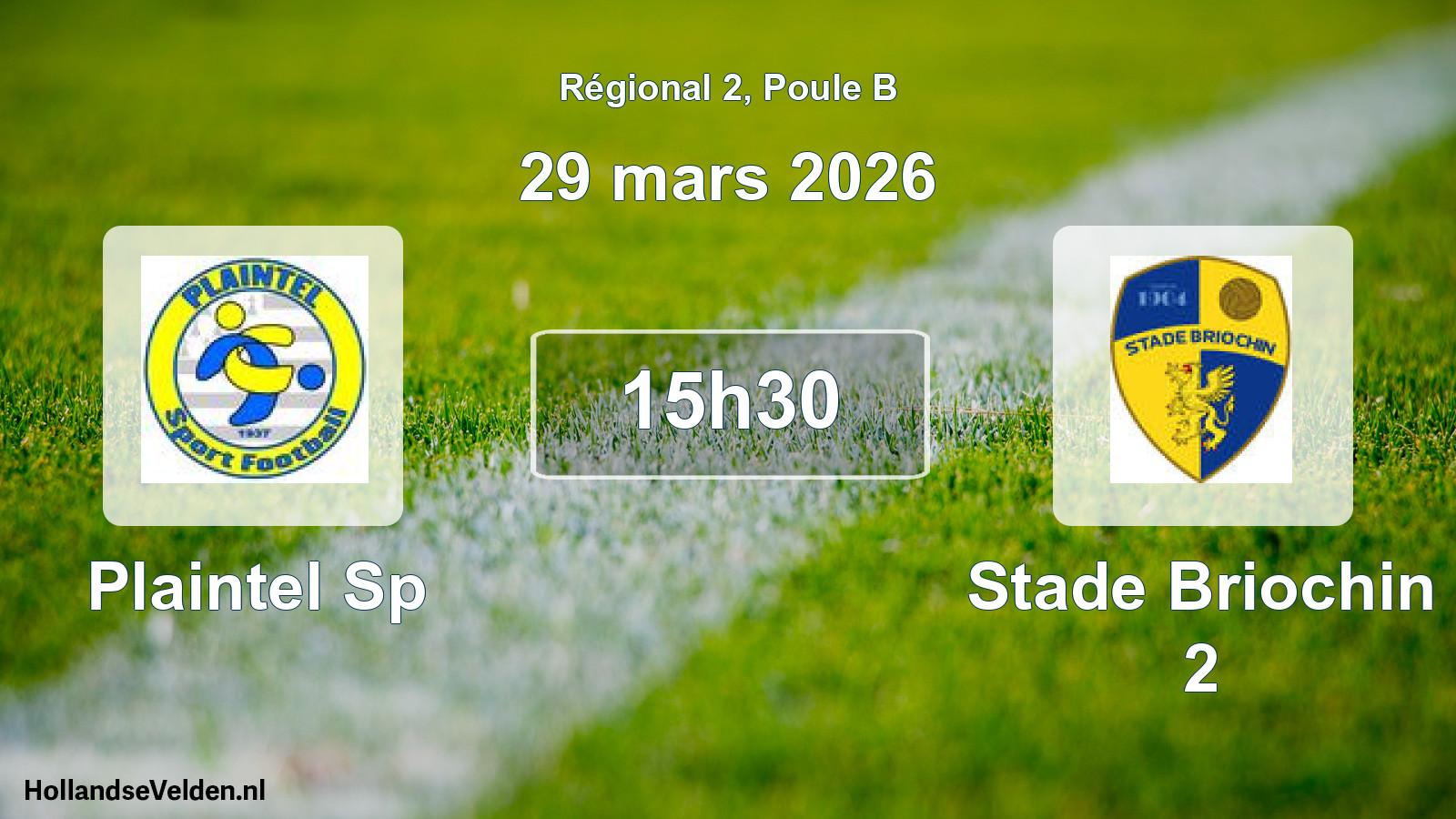 Geplande wedstrijd: Plaintel Sp - Stade Briochin 2 (29 mars 2026)