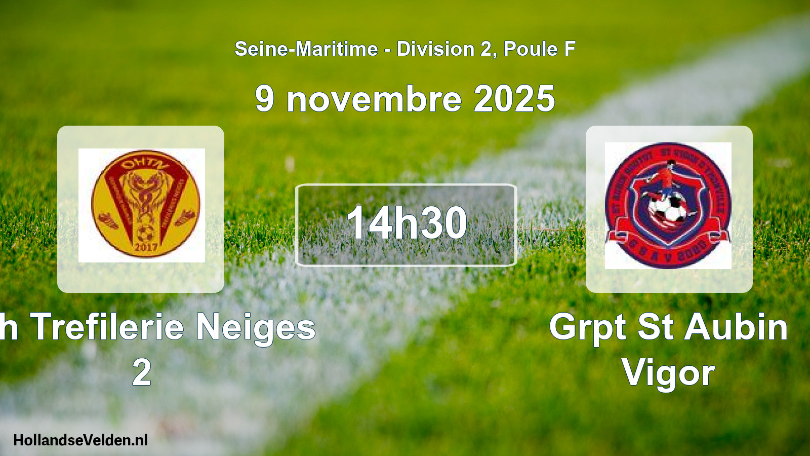 Scheduled Match: Oh Trefilerie Neiges 2 - Grpt St Aubin Vigor (9 November 2025)