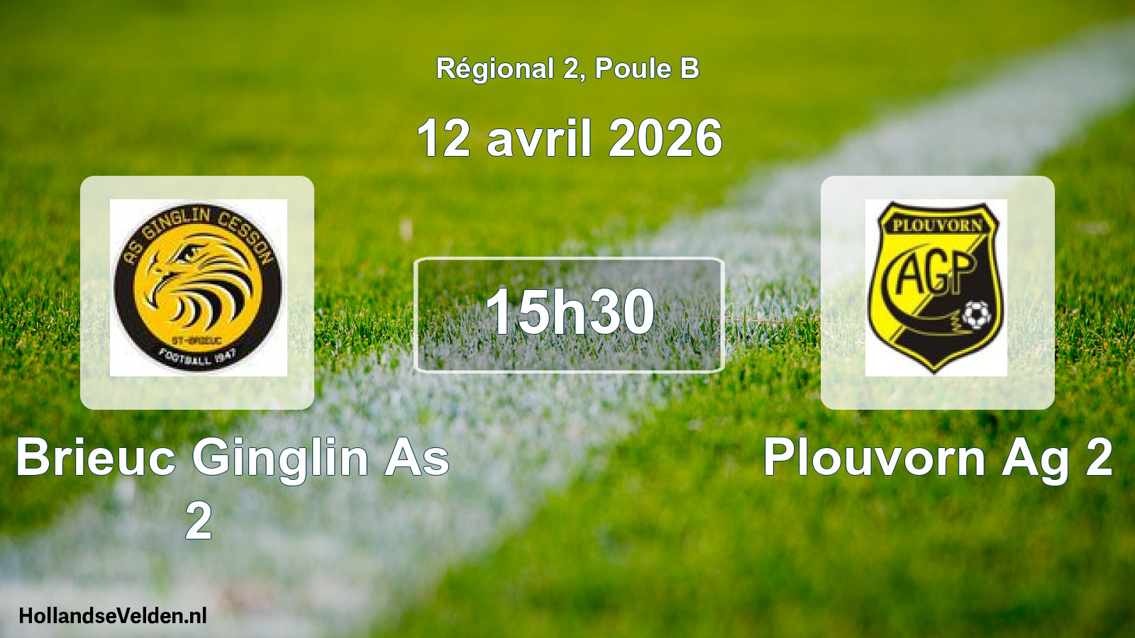 Scheduled Match: St Brieuc Ginglin As 2 - Plouvorn Ag 2 (12 April 2026)