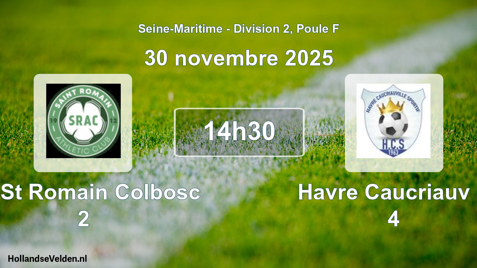 Geplande wedstrijd: Ac St Romain Colbosc 2 - Havre Caucriauv S 4 (30 novembre 2025)