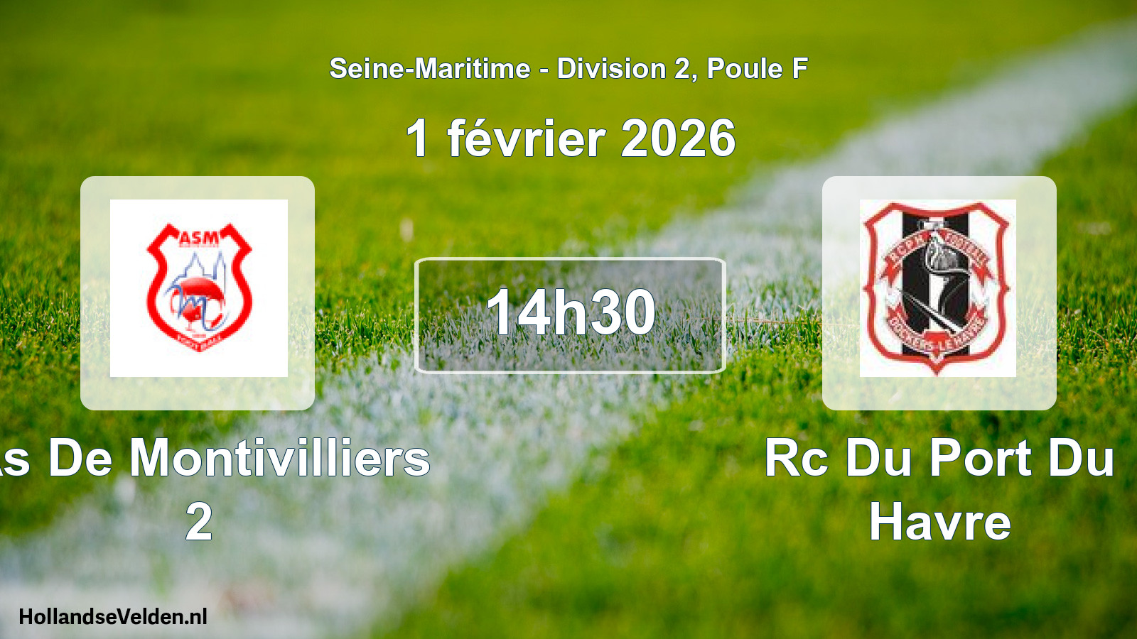 Geplande wedstrijd: As De Montivilliers 2 - Rc Du Port Du Havre (1 février 2026)