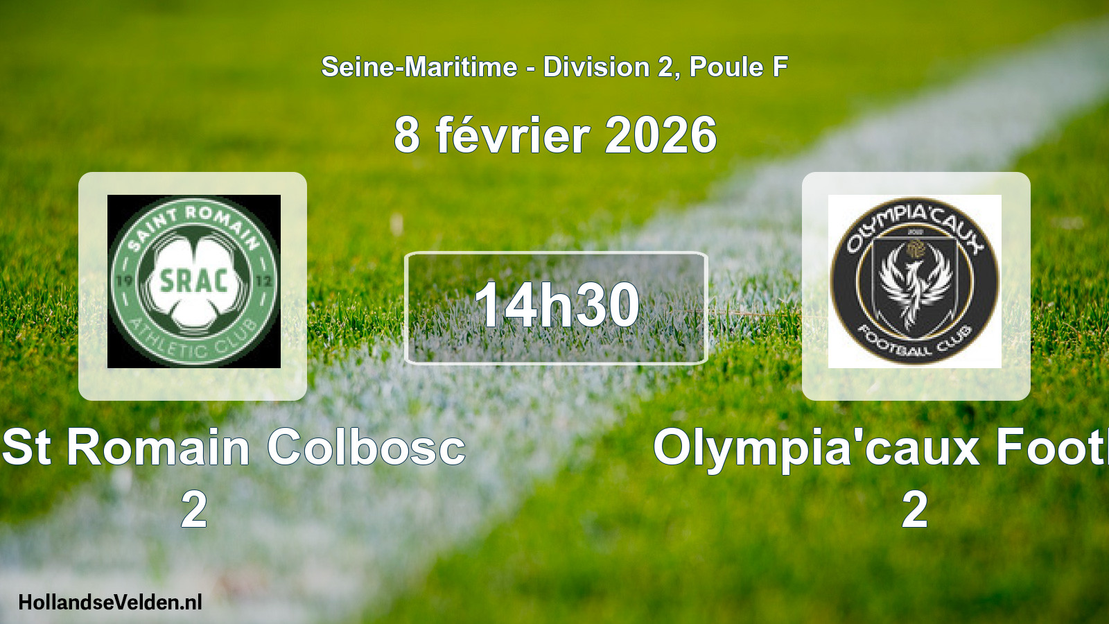 Geplande wedstrijd: Ac St Romain Colbosc 2 - Olympia'caux Footbal 2 (8 februari 2026)