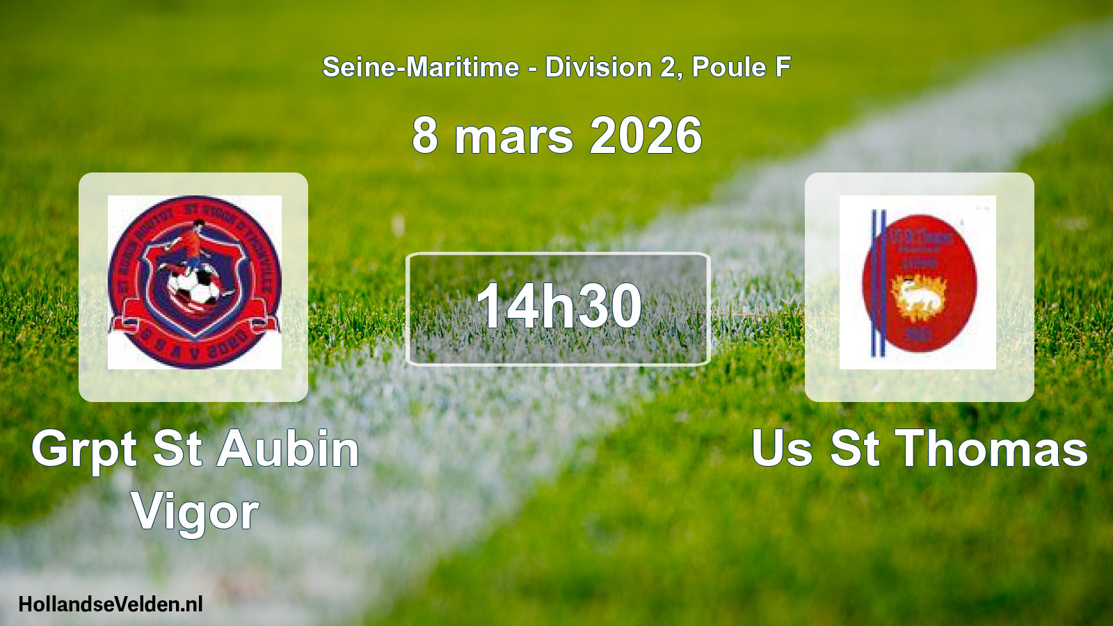 Geplande wedstrijd: Grpt St Aubin Vigor - Us St Thomas (8 maart 2026)
