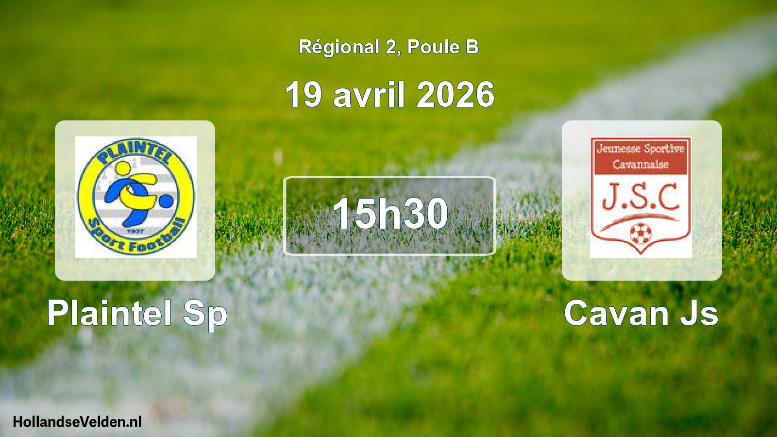 Geplande wedstrijd: Plaintel Sp - Cavan Js (19 avril 2026)