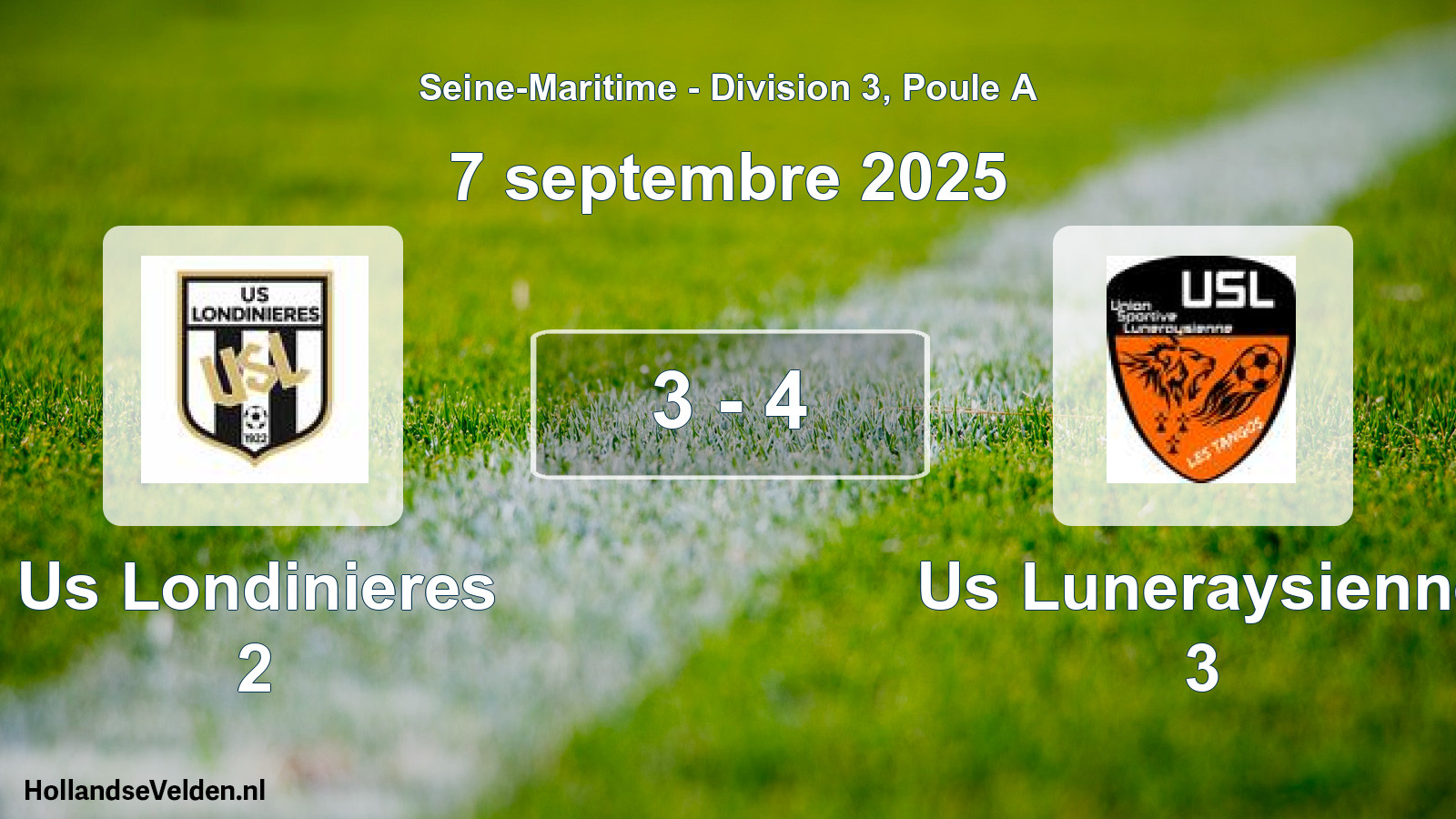 Total number of matches played: Us Londinieres 2 - Us Luneraysienne 3 3 - 4 (7 September 2025)