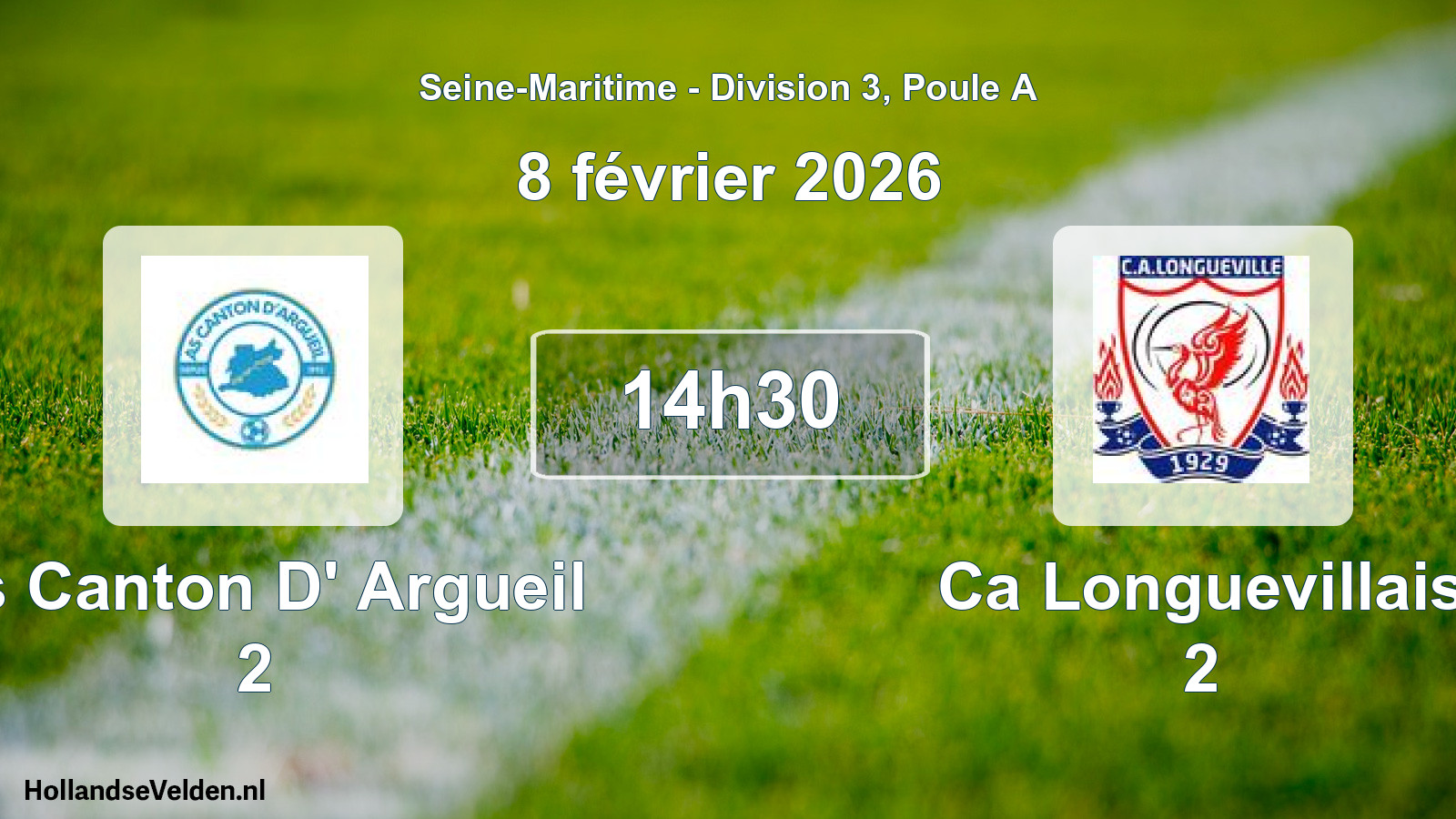 Geplande wedstrijd: As Canton D' Argueil 2 - Ca Longuevillais 2 (8 februari 2026)