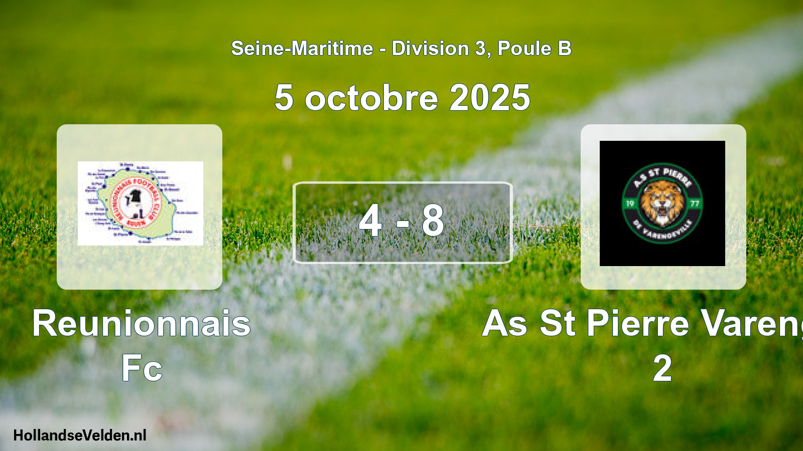 Gespeelde wedstrijd: Reunionnais Fc - As St Pierre Varenge 2 4 - 8 (5 octobre 2025)