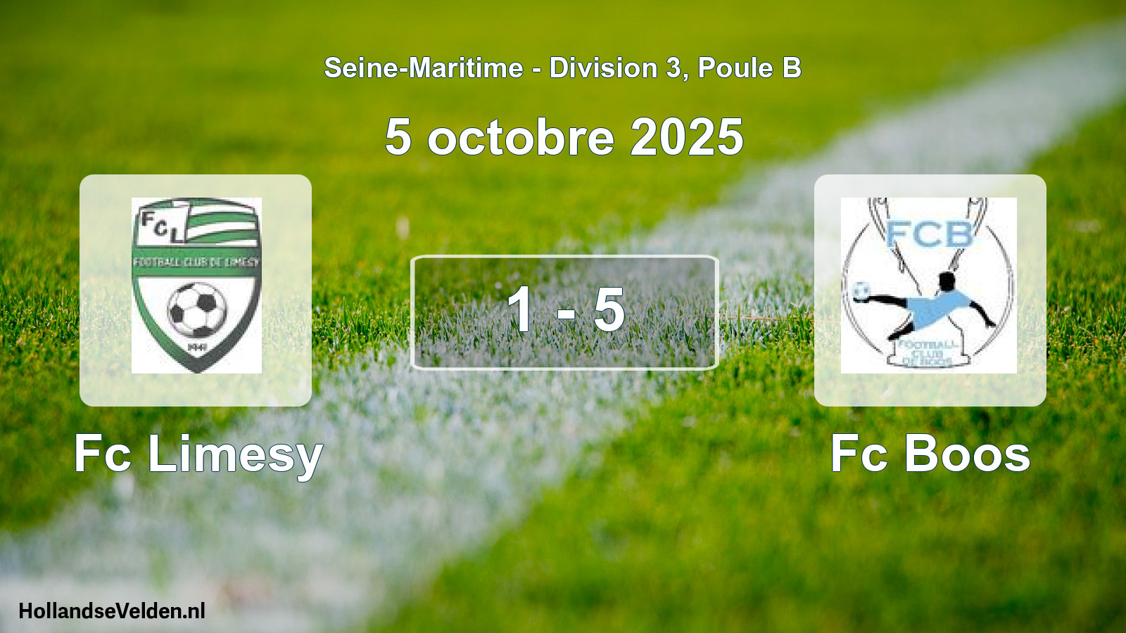 Gespeelde wedstrijd: Fc Limesy - Fc Boos 1 - 5 (5 octobre 2025)