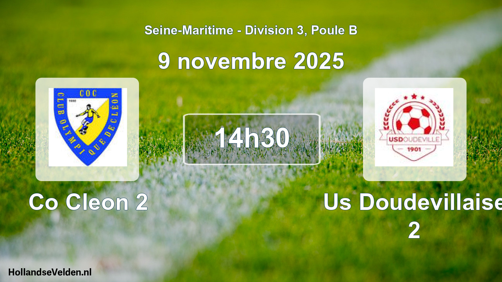 Geplande wedstrijd: Co Cleon 2 - Us Doudevillaise 2 (9 novembre 2025)