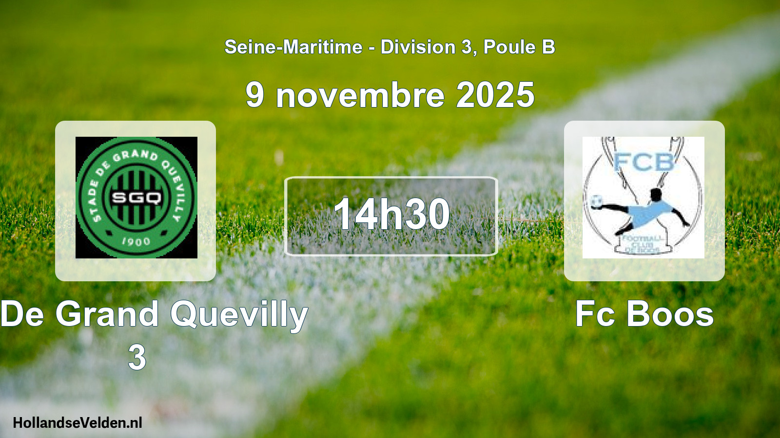 Scheduled Match: S De Grand Quevilly 3 - Fc Boos (9 November 2025)