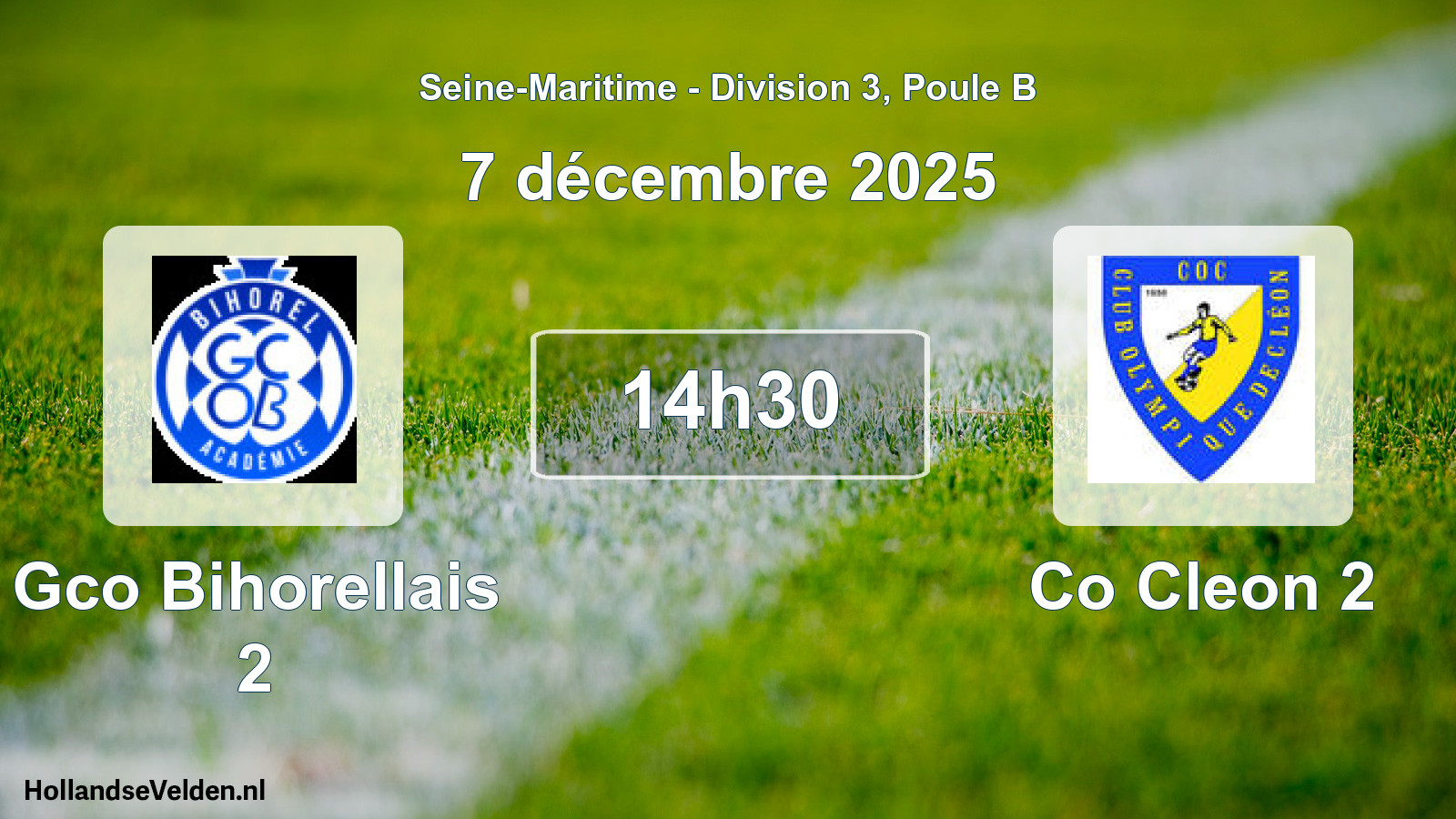 Geplande wedstrijd: Gco Bihorellais 2 - Co Cleon 2 (7 décembre 2025)