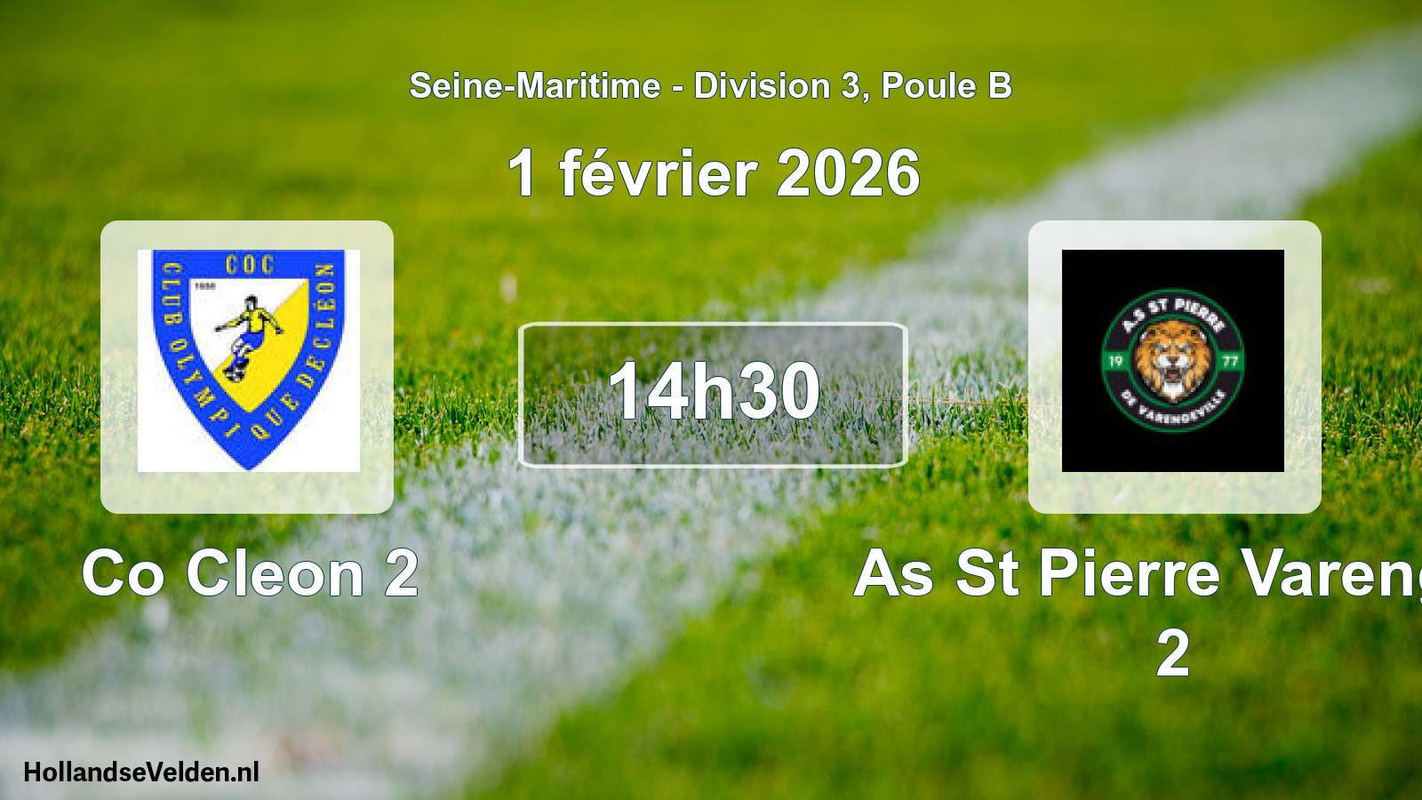 Geplande wedstrijd: Co Cleon 2 - As St Pierre Varenge 2 (1 février 2026)